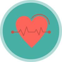 Heart Rate Flat Multi Circle Icon vector