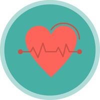 Heart Rate Flat Multi Circle Icon vector