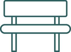 Bench Line Gradient Round Corner Icon vector