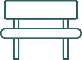 Bench Line Gradient Round Corner Icon vector