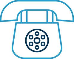 telephone Line Blue Two Color Icon vector