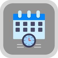 Schedule Flat Round Corner Icon vector