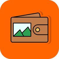 Wallet Filled Orange background Icon vector