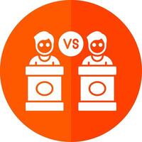 Debate Glyph Red Circle Icon vector