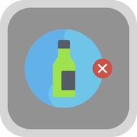 No Alcohol Flat Round Corner Icon vector