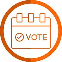 Elections Line Orange Circle Icon vector