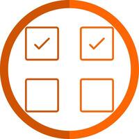 Check Box Line Orange Circle Icon vector