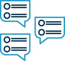 Chat Bubble Line Blue Two Color Icon vector