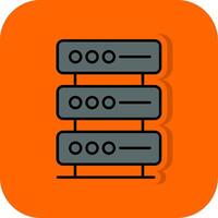 Database Filled Orange background Icon vector