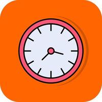 Clock Filled Orange background Icon vector