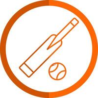 Bat Line Orange Circle Icon vector