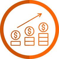 Chart Line Orange Circle Icon vector