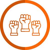 Protest Line Orange Circle Icon vector