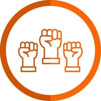 Protest Line Orange Circle Icon vector