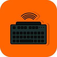 Wireless Keyboard Filled Orange background Icon vector