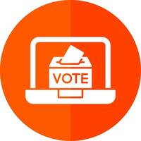 Online Voting Glyph Red Circle Icon vector