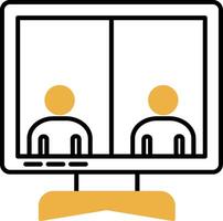 Online Meeting Skined Filled Icon vector