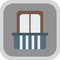Balcony Flat Round Corner Icon vector