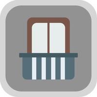 Balcony Flat Round Corner Icon vector