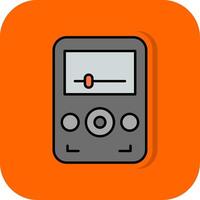 Audio Player Filled Orange background Icon vector