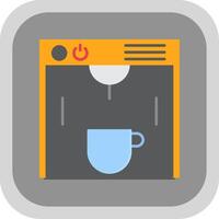 Coffe Maker Flat Round Corner Icon vector