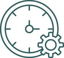 Time Management Line Gradient Round Corner Icon vector