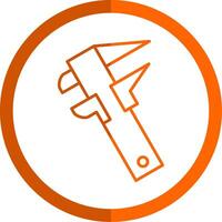 Caliper Line Orange Circle Icon vector