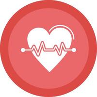 Heart Rate Glyph Multi Circle Icon vector
