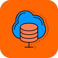 nube servidor lleno naranja antecedentes icono vector