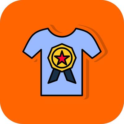 T Shirt Filled Orange background Icon