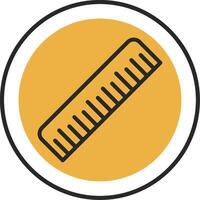 Ruler Skined Filled Icon vector