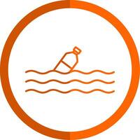 flotante línea naranja circulo icono vector