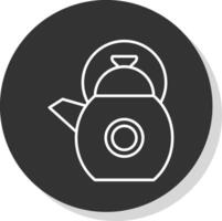 Kettle Line Grey Circle Icon vector