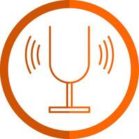 Tuning Fork Line Orange Circle Icon vector