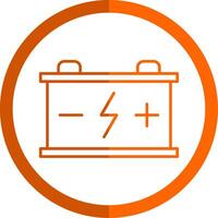 Battery Line Orange Circle Icon vector