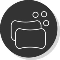 Soap Line Grey Circle Icon vector