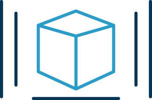 3d Modeling Line Blue Two Color Icon vector