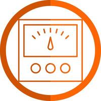 voltaje indicador línea naranja circulo icono vector