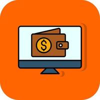 Monitor Filled Orange background Icon vector