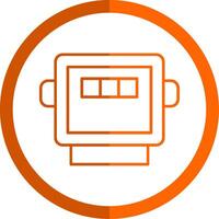 Electric Meter Line Orange Circle Icon vector