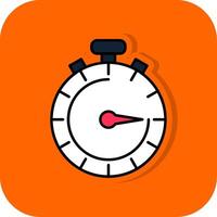 Stopwatch Filled Orange background Icon vector