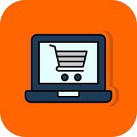 Online Shop Filled Orange background Icon vector