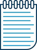 Note Line Blue Two Color Icon vector