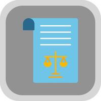 Legal Document Flat Round Corner Icon vector