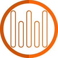 Vertical Align Bottom Line Orange Circle Icon vector