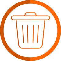 Delete Line Orange Circle Icon vector