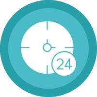 24 Hours Glyph Multi Circle Icon vector