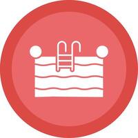 Swimming Pool Glyph Multi Circle Icon vector