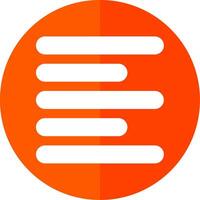 Horizontal Left Align Glyph Red Circle Icon vector