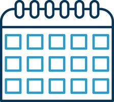 Calendar Line Blue Two Color Icon vector